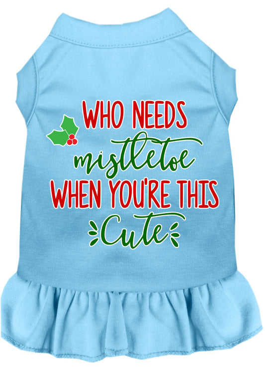 Christmas Pet Dress Screen Printed, "Who Needs Mistletoe"