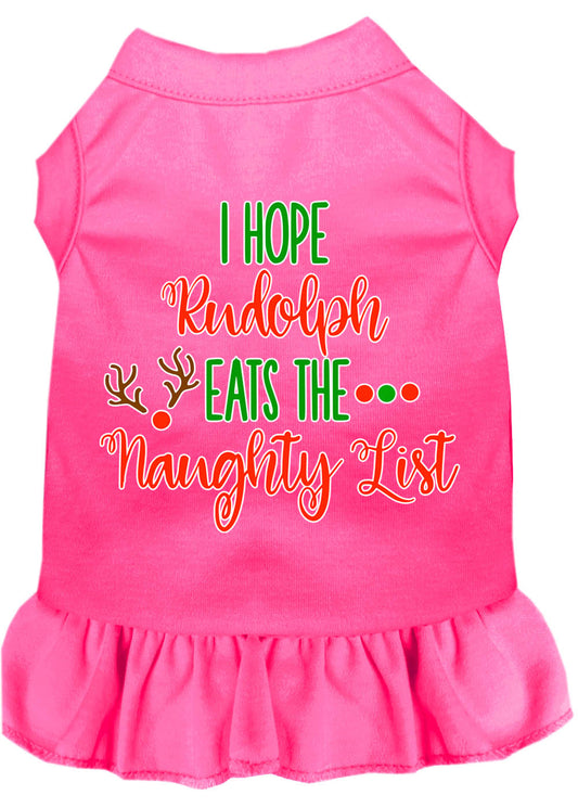Christmas Pet Dress Screen Printed, "I Hope Rudolph Eats The Naughty List"