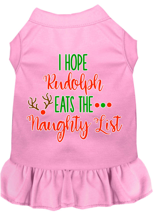 Christmas Pet Dress Screen Printed, "I Hope Rudolph Eats The Naughty List"
