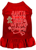 Load image into Gallery viewer, Christmas Pet Dress Screen Printed, "Santa Stop Here, We Have Cookies"
