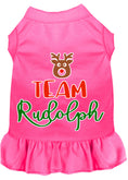 Load image into Gallery viewer, Christmas Pet Dress Screen Printed, "Team Rudolph"
