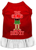 Load image into Gallery viewer, Christmas Pet Dress Screen Printed, "The Elf Did It"
