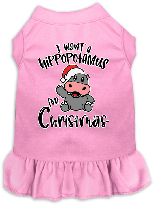 Christmas Pet Dress "I Want A Hippopotamus For Christmas"
