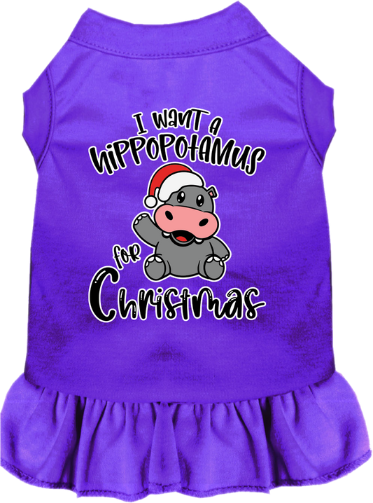 Christmas Pet Dress "I Want A Hippopotamus For Christmas"