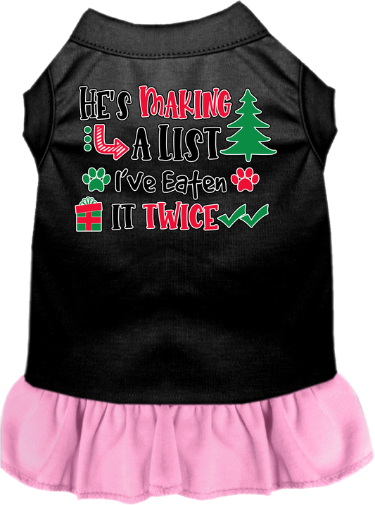 Christmas Pet Dress "He's Making A List, I've Eaten It Twice"