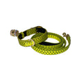 Load image into Gallery viewer, XS 7”-14” Light Neon Green Custom Snake Collar/Custom Gold Italian Hardware & Leash Set. Including Swarovski Crystal Charm
