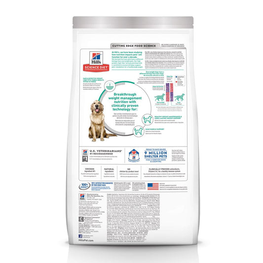 Hill's Science Diet Adult Perfect Weight Chicken Recipe Dry Dog Food Bag 