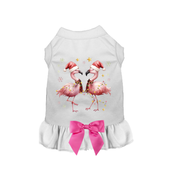 Festive Flamingo Holiday Tee & Dress - image 4