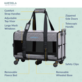 Load image into Gallery viewer, Quilted Chariot Pet Carrier With Removable Wheels and Telescopic Handle
