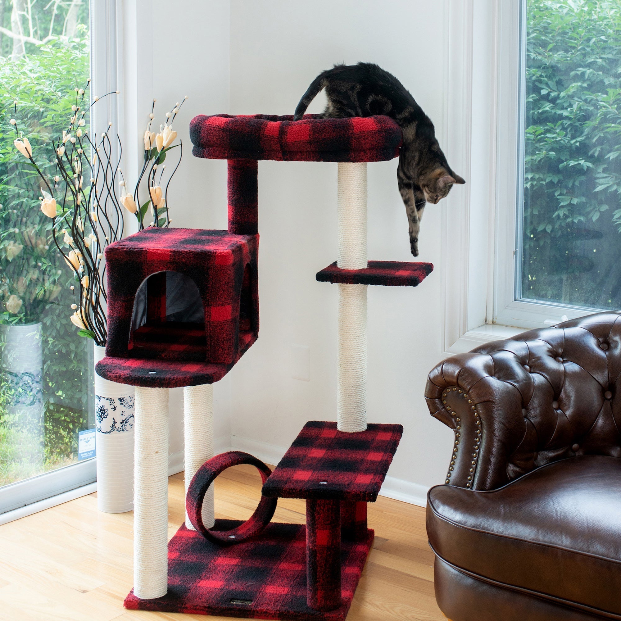 Armarkat Classic Cat Tree B5008 - 50-Inch - Black/Red