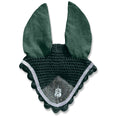 Load image into Gallery viewer, Jade Green Fly Hat by Southlake Paws featuring large ears, scalloped edges, and a sparkly accent. Ideal for horse riding.
