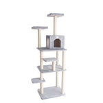 GleePet GP78740822 74-Inch Cat Tree  With Seven Levels Silver Gray