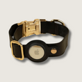 Load image into Gallery viewer, Stylish Leather AirTag Dog Collar - Black - Davie
