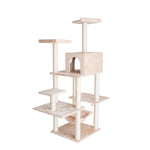 GleePet GP78680621 68-Inch Cat Tree In Beige With Five Levels Hammock Condo