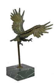 Flying High American Eagle Bronze Sculpture by Milo Bird Art Deco Statue Decor
