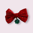 Load image into Gallery viewer, Holiday Glam Sequin Hair Barrettes- Dog Barrette 
