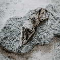 Load image into Gallery viewer, PupRug Faux Fur Orthopedic Dog Bed - Curve Charcoal Grey
