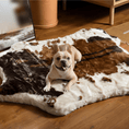 Load image into Gallery viewer, PupRug™ Animal Print Memory Foam Dog Bed - Brown Faux Cowhide
