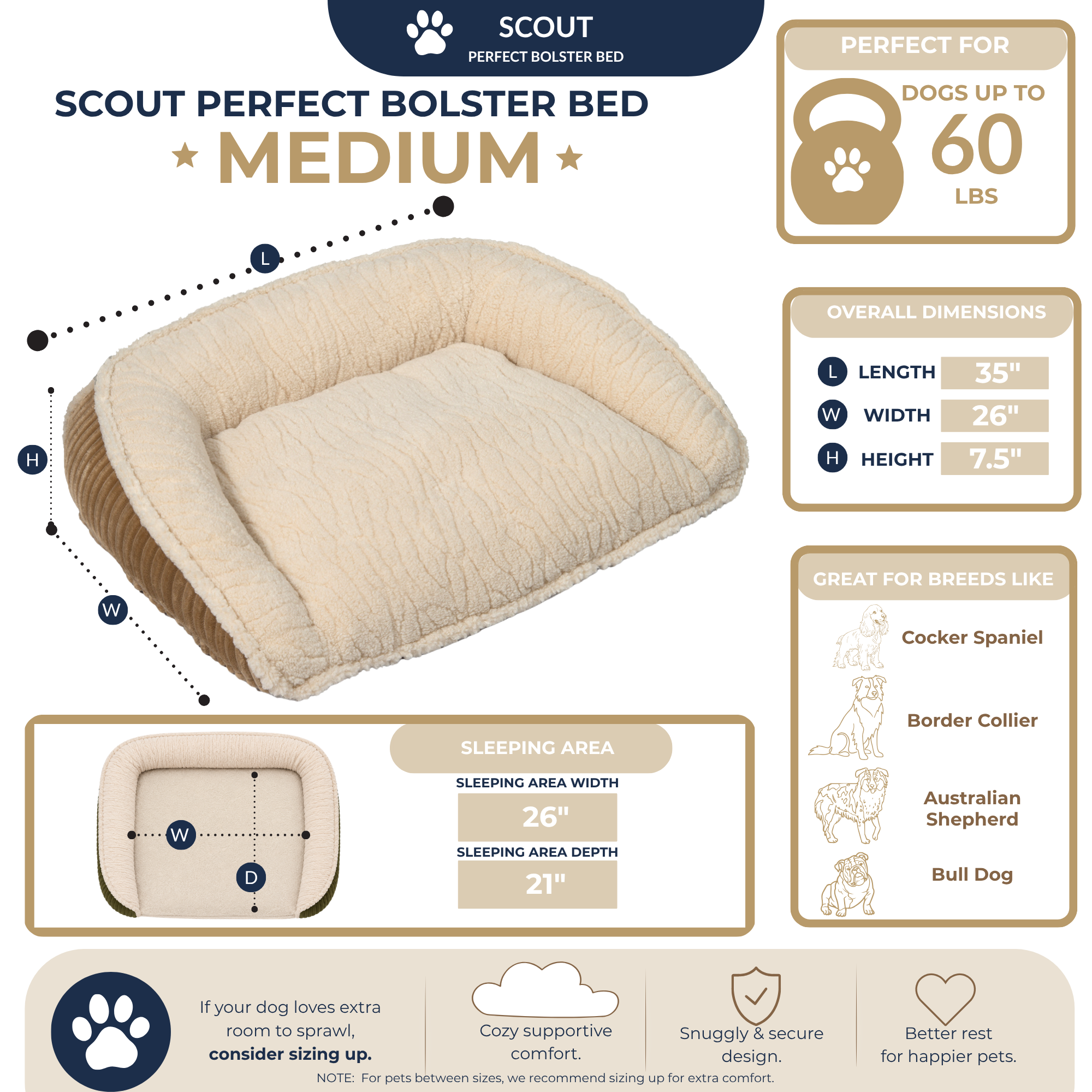 Premium Scout Perfect Bolster Dog Bed