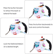 Owls Retractable Dog Leash