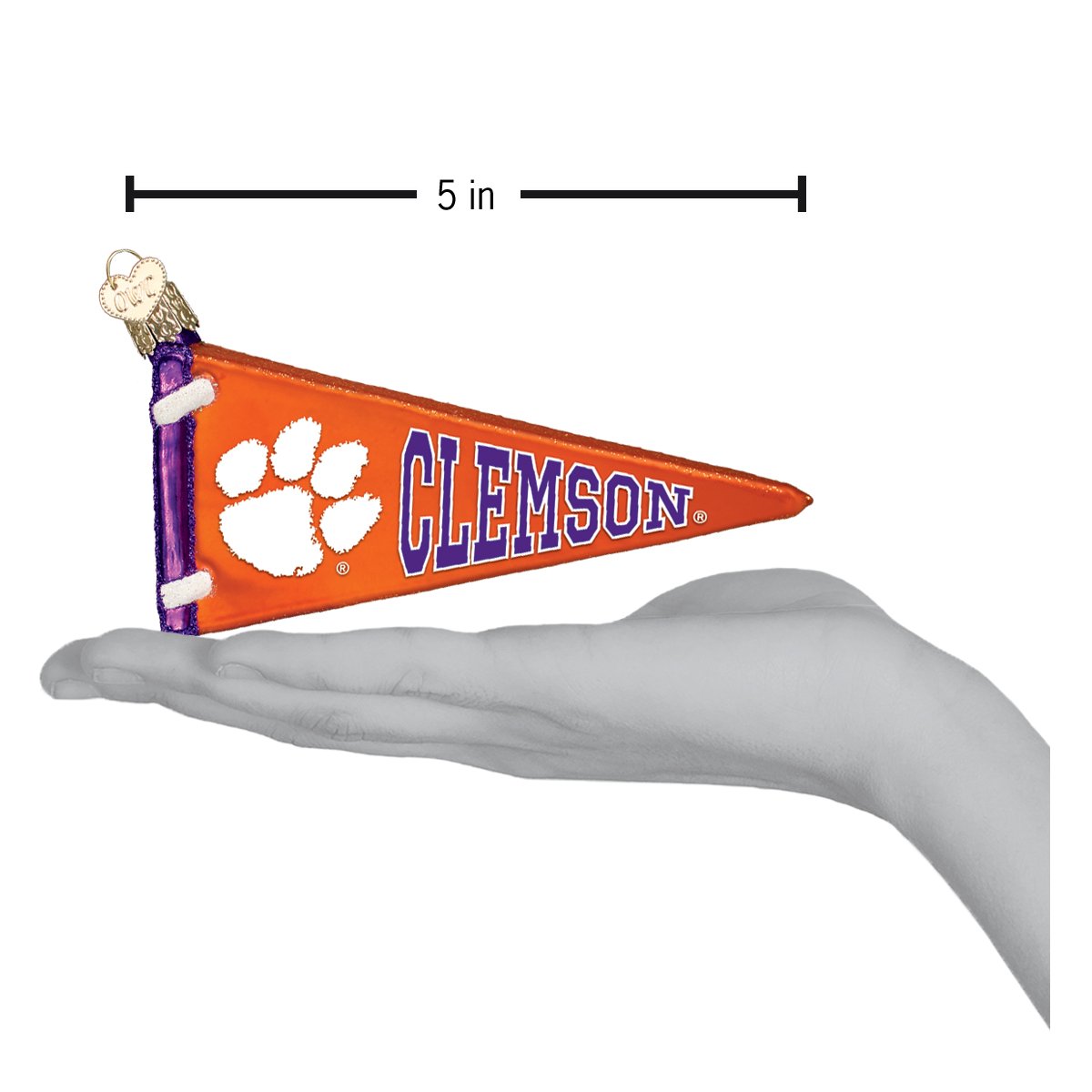 Clemson Pennant Ornament - Southlake Paws