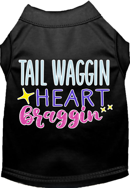 Dog Shirt for Pets "Tail Waggin, Heart Braggin"