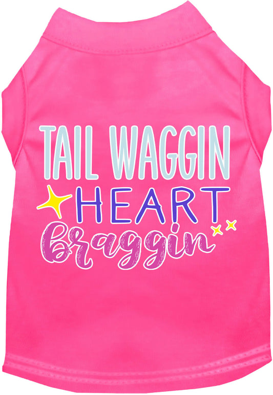 Dog Shirt for Pets "Tail Waggin, Heart Braggin"