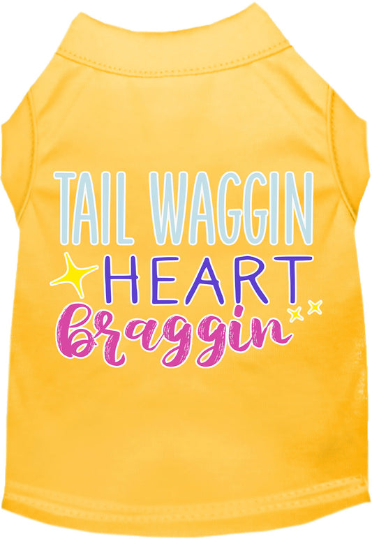 Dog Shirt for Pets "Tail Waggin, Heart Braggin"