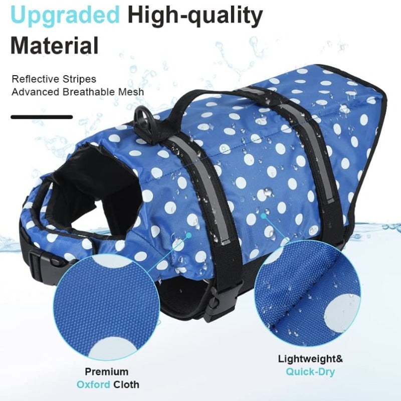 Polka Dot Dog Life Jacket - Southlake Paws