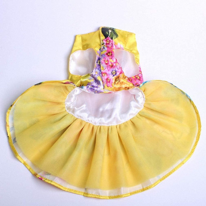 Yellow Floral Dog Party Dress - Southlake Paws