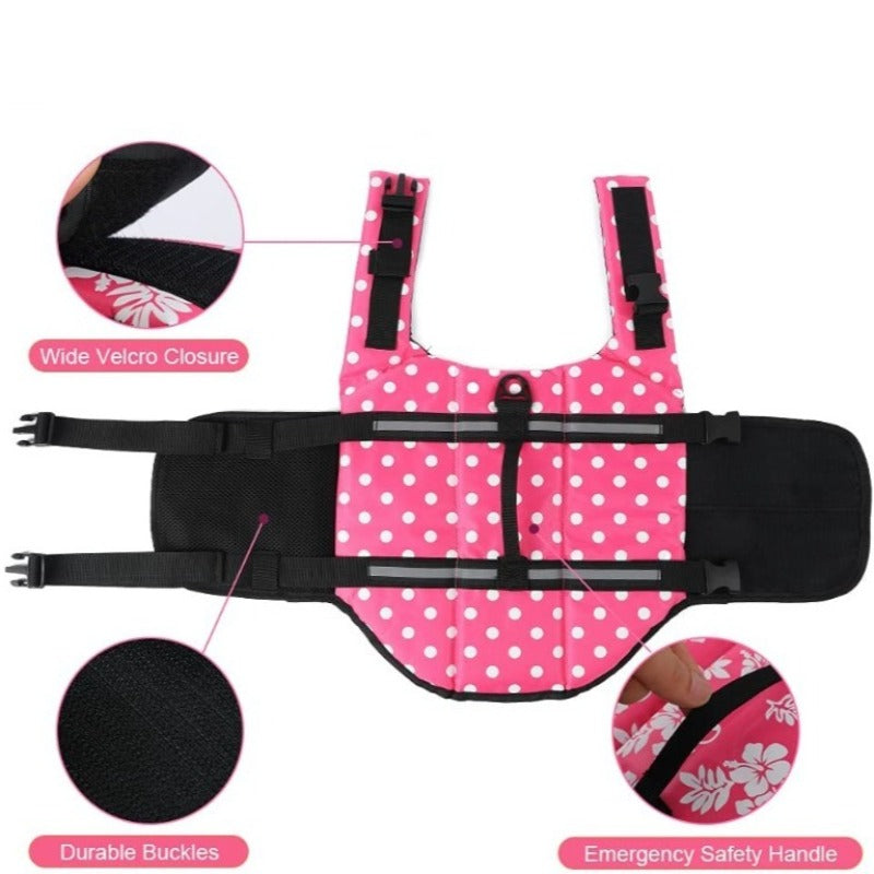 Polka Dot Dog Life Jacket - Southlake Paws