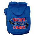 Load image into Gallery viewer, Halloween Pet Hoodie Screen Printed, "Sucker For The Ladies"
