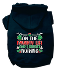 Load image into Gallery viewer, Christmas Pet Hoodie, "On The Naughty List And I Regret Nothing"
