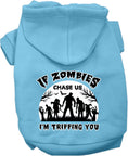 Load image into Gallery viewer, Halloween Pet Hoodie "If Zombies Chase Us, I'm Tripping You"
