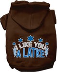 Load image into Gallery viewer, Hanukkah Pet Hoodie "I Like You A Latke"

