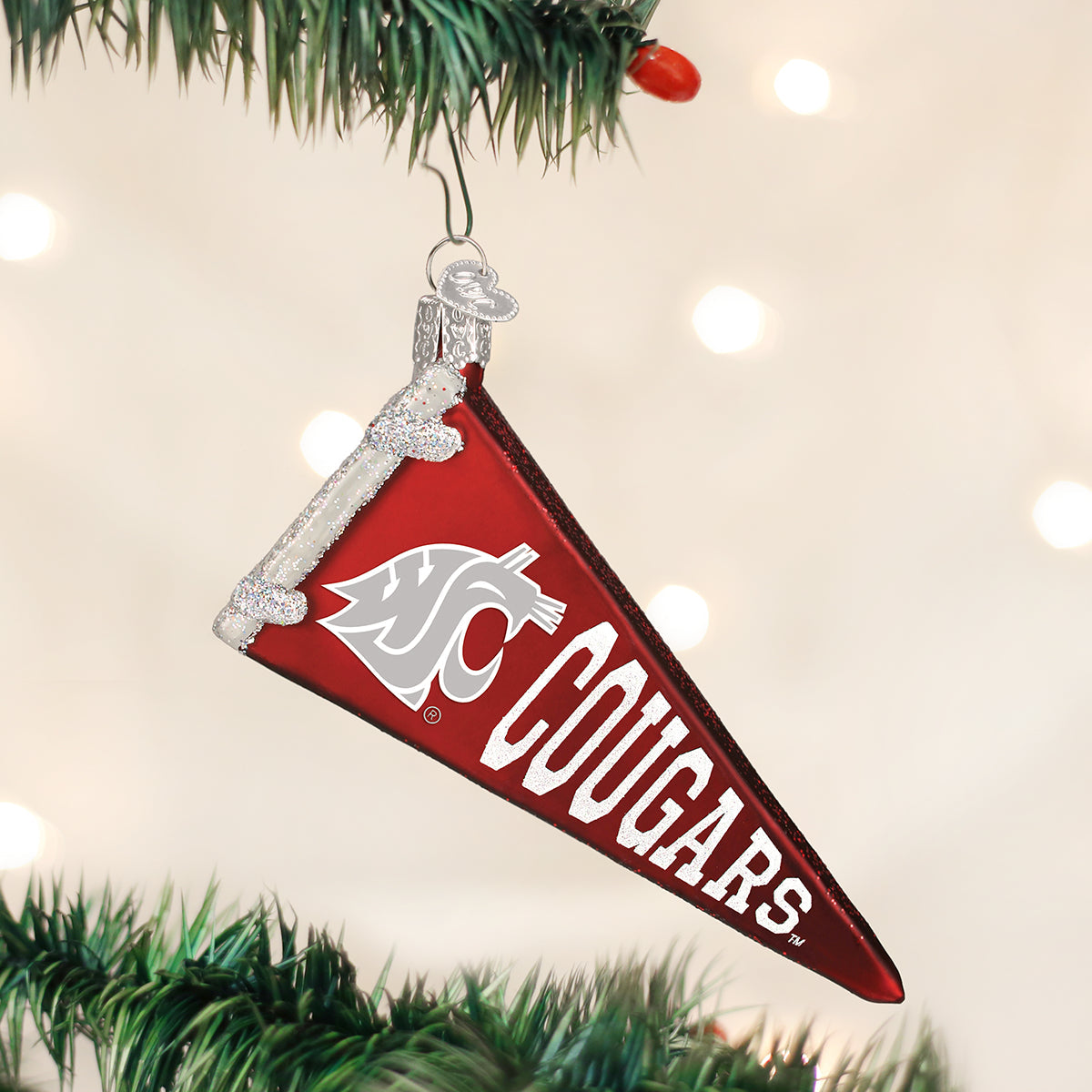 WSU Pennant Ornament - Southlake Paws