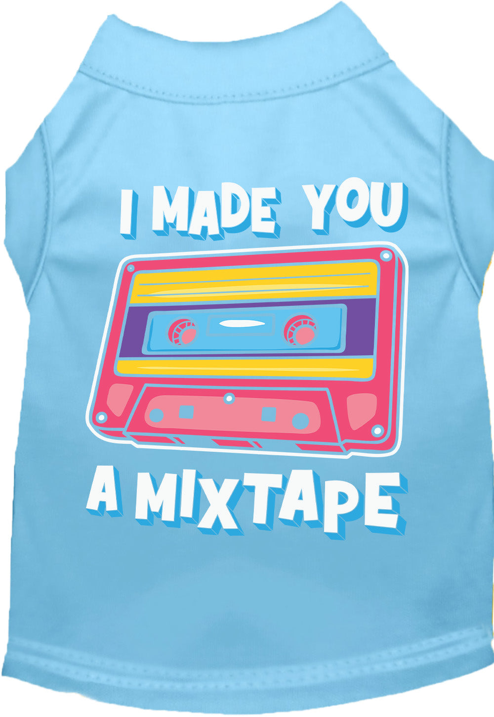 Fun Retro Cat or Dog Shirt for Pets "Made You a Mixtape"
