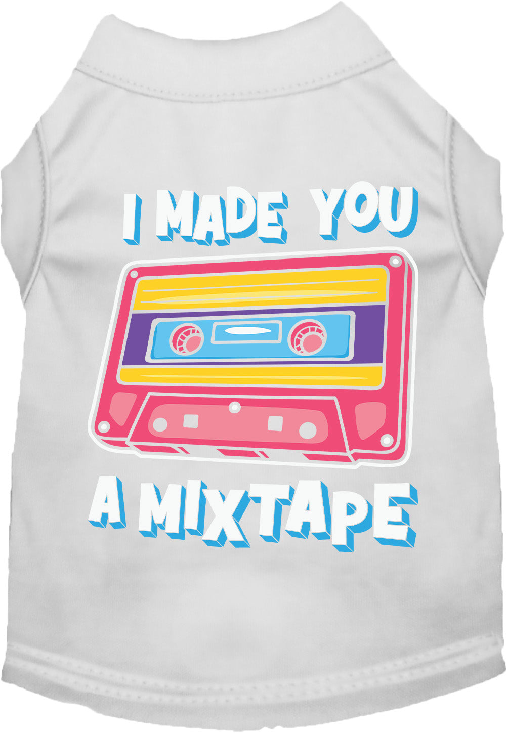 Fun Retro Cat or Dog Shirt for Pets "Made You a Mixtape"