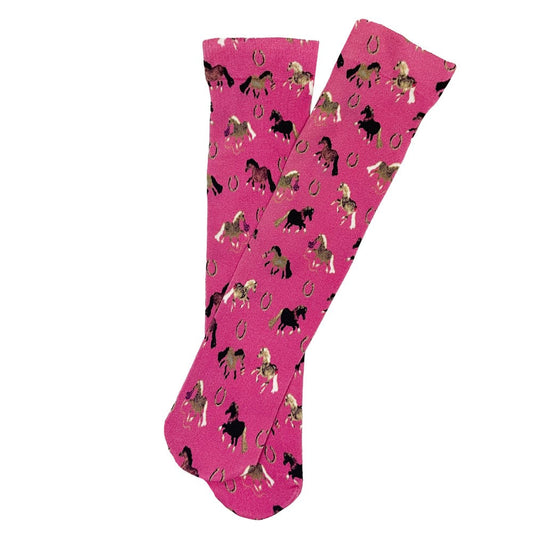 AWST Int'l Children's Lila Puff Ponies Socks