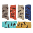 Load image into Gallery viewer, AWST Int'l Lila Bucking Horses Socks 6-pack
