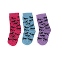 Load image into Gallery viewer, AWST Int'l Youth "Lila" Galloping Horses Crew Socks- 3 Pack
