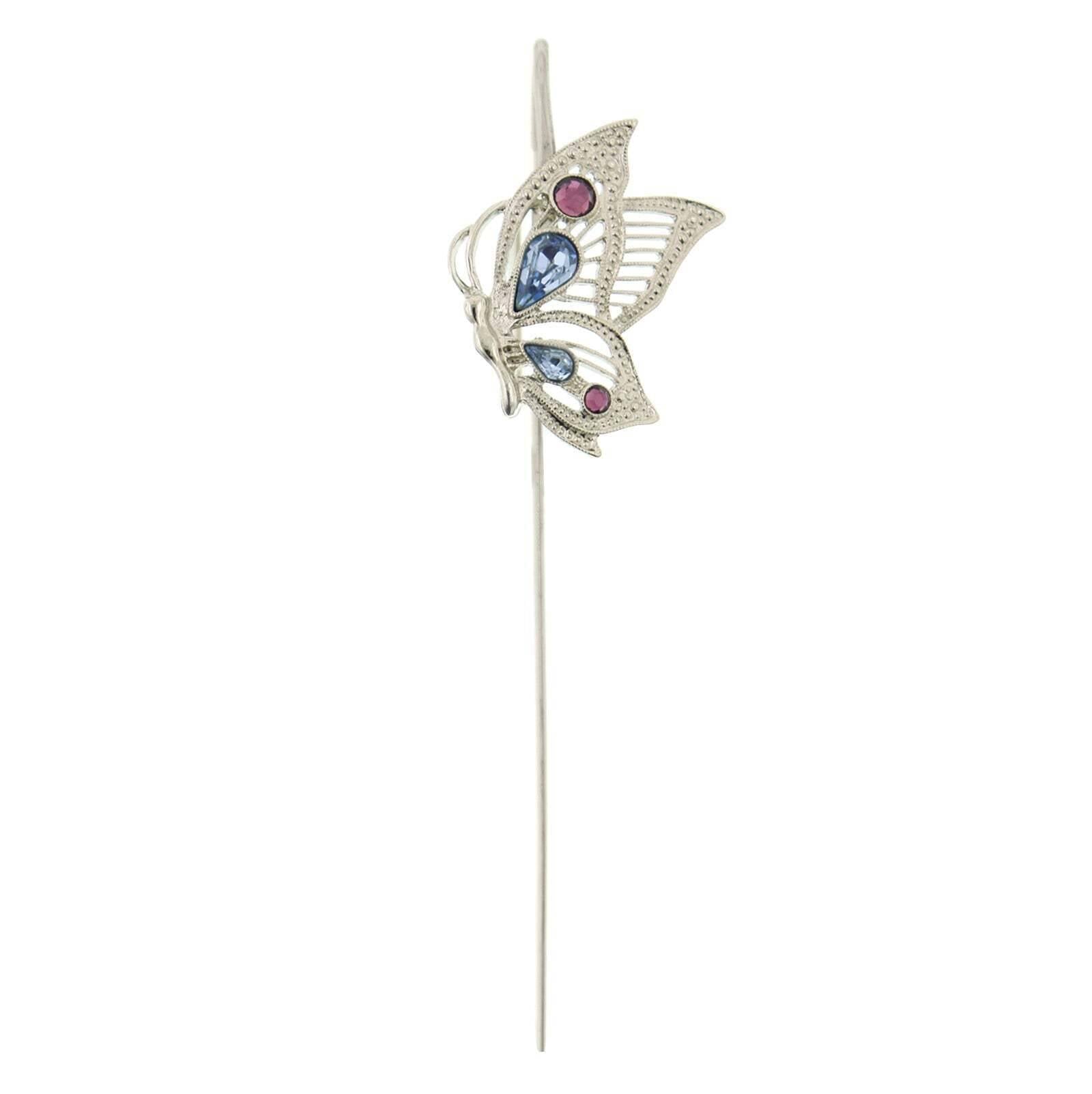 Silver Crystal Butterfly Bookmark
