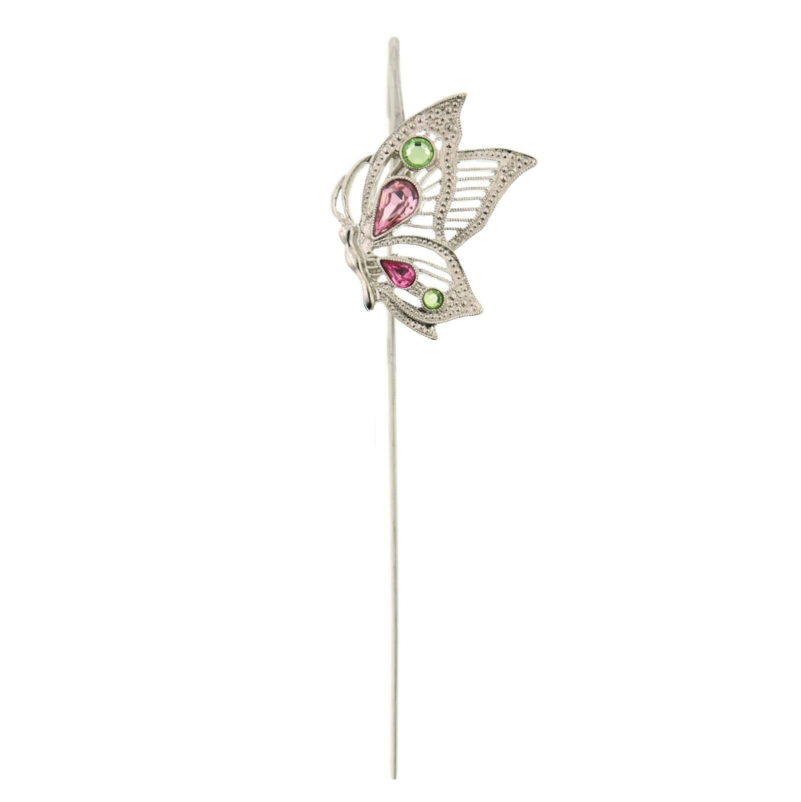 Silver Crystal Butterfly Bookmark
