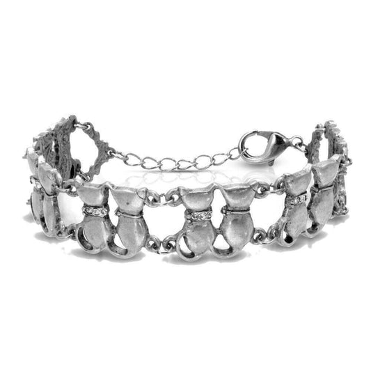 Crystal Multi Double Cat Chain Bracelet