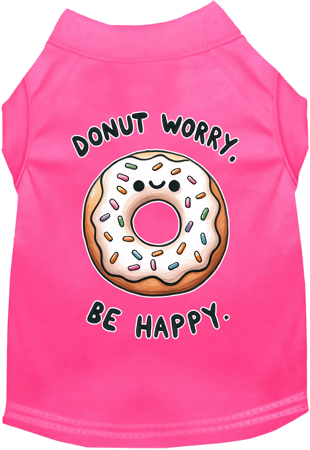 Adorable Cat or Dog Shirt for Pets "Donut Worry, Be Happy"