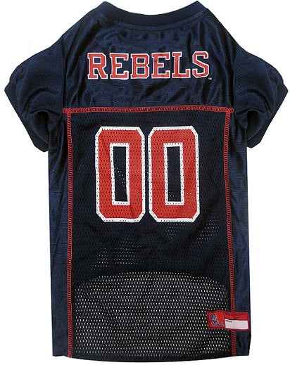 Mississippi Rebels College Dog Jersey - Official College Sports Pet Fan Apparel