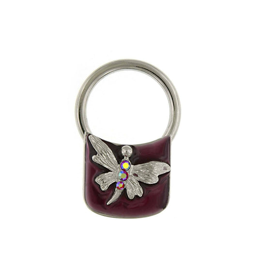 AB Crystal Butterfly Enamel Square Key Ring