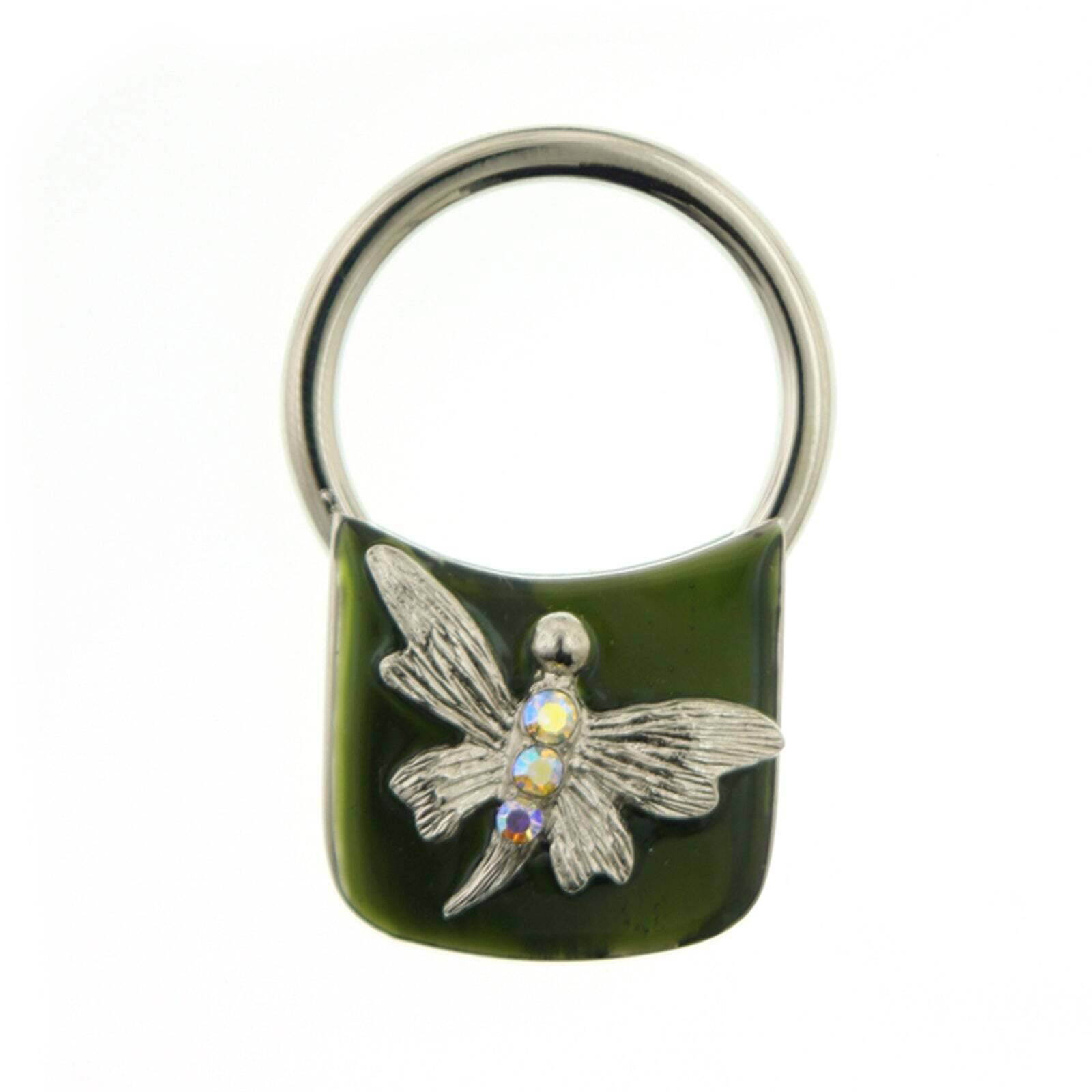 AB Crystal Butterfly Enamel Square Key Ring