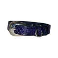 Load image into Gallery viewer, XS/S 7”-14” Navy Blue Custom Snake Collar/Custom Silver Oval Italian Hardware
