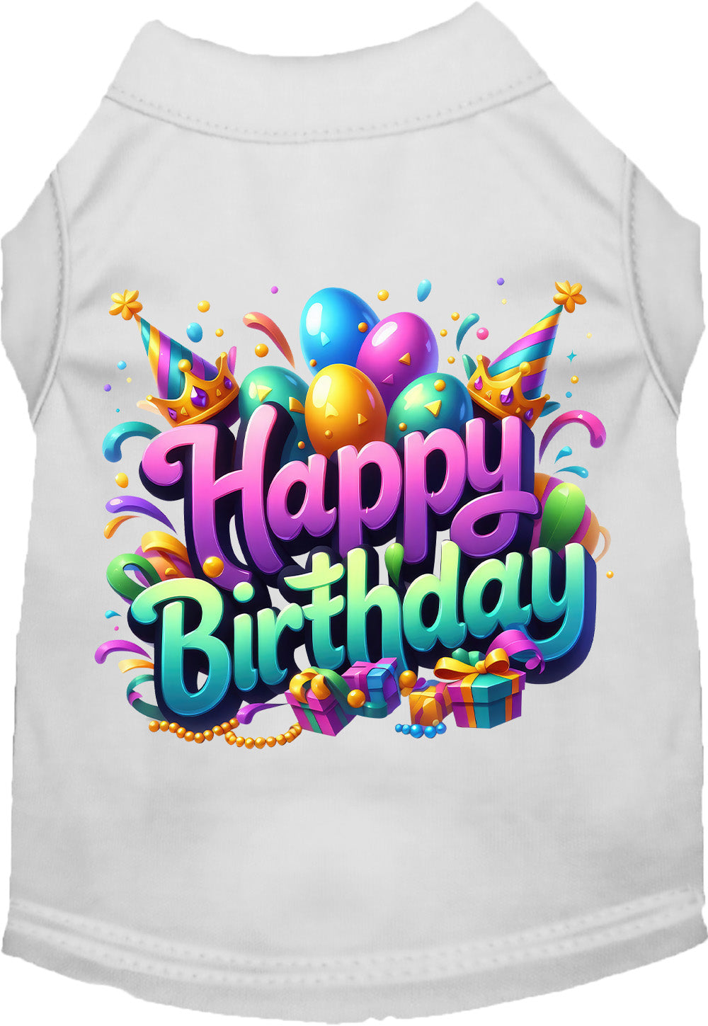 Party Cat or Dog Shirt for Pets "Happy Birthday"